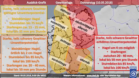Treten die gewitter in verbindung mit hagelschlag, extrem heftigem starkregen oder extremen orkanböen auf, wird vor extremem unwetter. Unwetterwarnung - Gewitter 10.05.2018 - Wetterstation ...