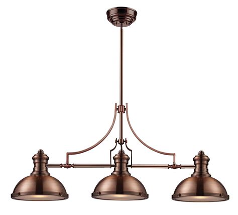 With over 20 years of experience creating elegant lighting in copper drum chandeliers, copper pendant chandeliers, copper dining room chandeliers and copper kitchen chandeliers, you. Fredela 3 - Light Kitchen Island Linear Pendant | Copper ...