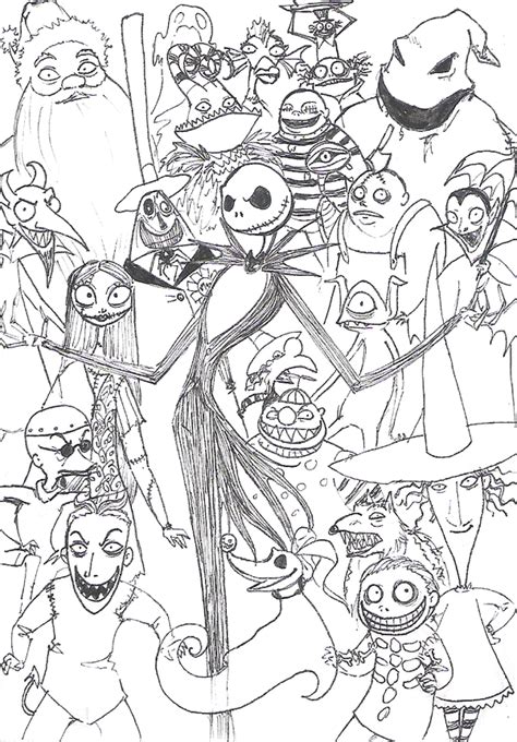 Christmas party activity, christmas gift. The Nightmare Before Christmas Coloring Page | Halloween ...