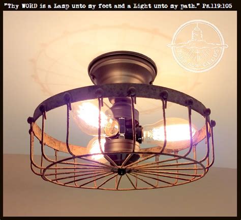 Fixture type / ceiling flush mount. Rustic Flush Mount Cage Ceiling Light in 2020 | Ceiling ...