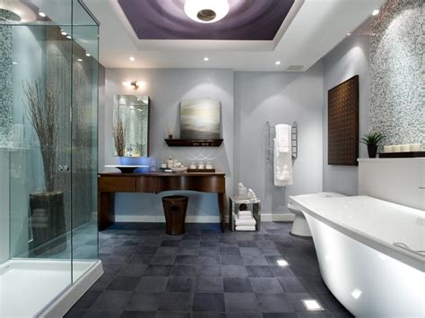 Divine hotel bathroom design with walls of calcutta marble tiles as backdrop for an incredible white claw divine bathroom design featuring a gorgeous frameless white glass tile shower and single. 5 Stunning Bathrooms by Candice Olson | HGTV