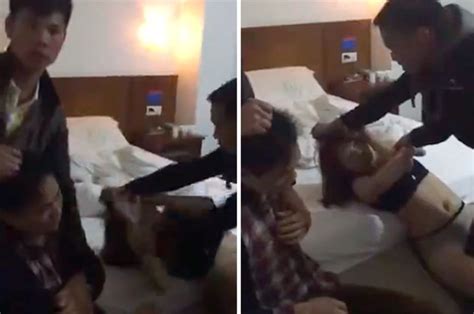 Hubby films his wife in a motel room. Cheating wife caught in the act and hubby films it all ...