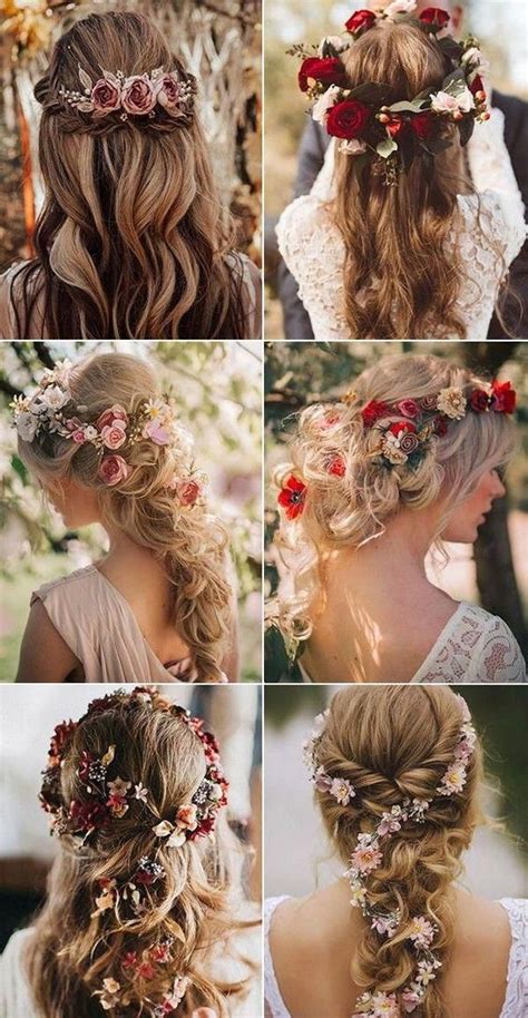 Style her up with the works! long wedding hairstyles with flowers #wedding #weddings # ...