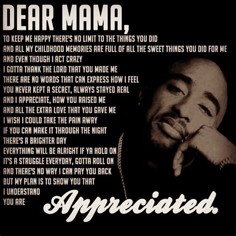 second and third chorus, and dear mama instead of dear mama. Hip Hops Revival on Twitter: "Dear Mama... you are ...