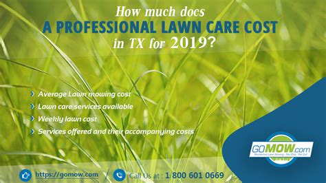 Most lawn care contractors will charge based on square footage, so lawn care can be done by any homeowner, but there are certain services that only contractors have the tools and expertise for. How much does a professional lawn care cost in TX for 2019? - GoMow