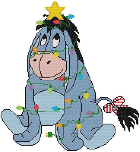 Go cross stitch crazy with our huge selection of free cross stitch patterns! Cross Stitch PATTERN COLOR EEYORE CHRISTMAS LIGHTS WINNIE ...