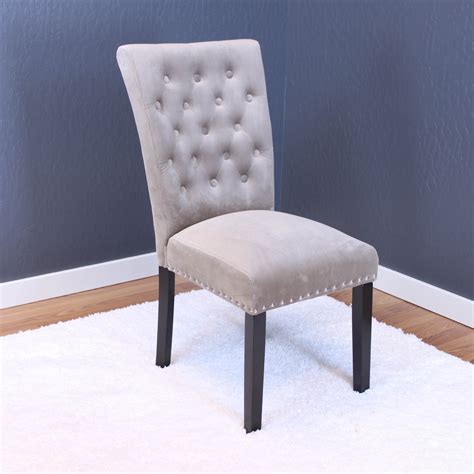 Homcom dining chairs set of 2 home modern accent armchair for bedroom living room with fabric surface and solid wood legs, taupe 4.0 out of 5 stars 102 $95.99 $ 95. Markelo Taupe Velvet Dining Chairs (Set of 2) - Walmart.com - Walmart.com