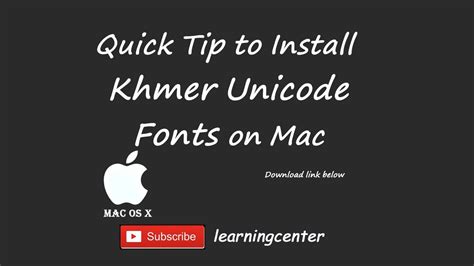 Every font is free to download! #21. Quick Tip How to Install Khmer Unicode Fonts On Mac ...