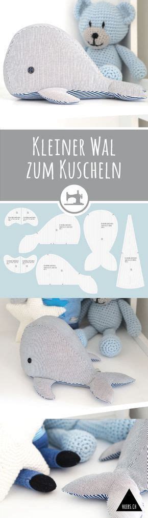 Wollt ihr ein walbaby nähen, so verkleinert ihr die vorlage entsprechend. Kleiner Wal zum Kuscheln | Diy nähprojekte, Stofftiere ...