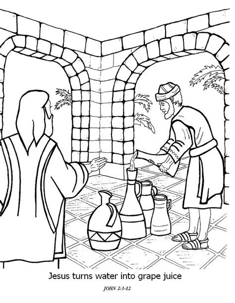 Jesus' mother was there, and jesus and his disciples had also been invited to the wedding. Wedding At Cana Coloring Page - Coloring Home