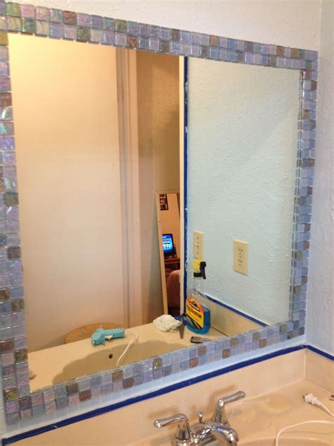 It does not matter if you spend five minutes or an extended two hour bath, but time spent in the bathroom should be worth each minute. Tile mirror border, super easy | Bathroom mirror redo ...