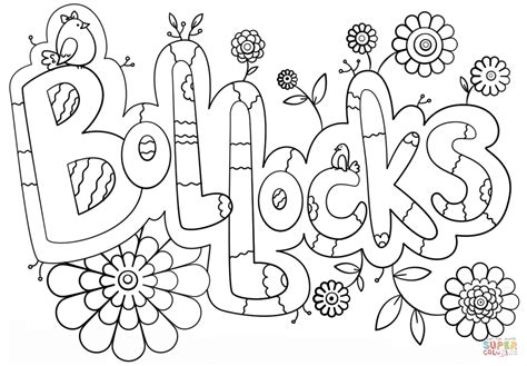 Swear word coloring book coloring books free printable coloring pages adult coloring pages because i love you book images to color christmas colors how to relieve stress. Bollocks coloring page | Free Printable Coloring Pages