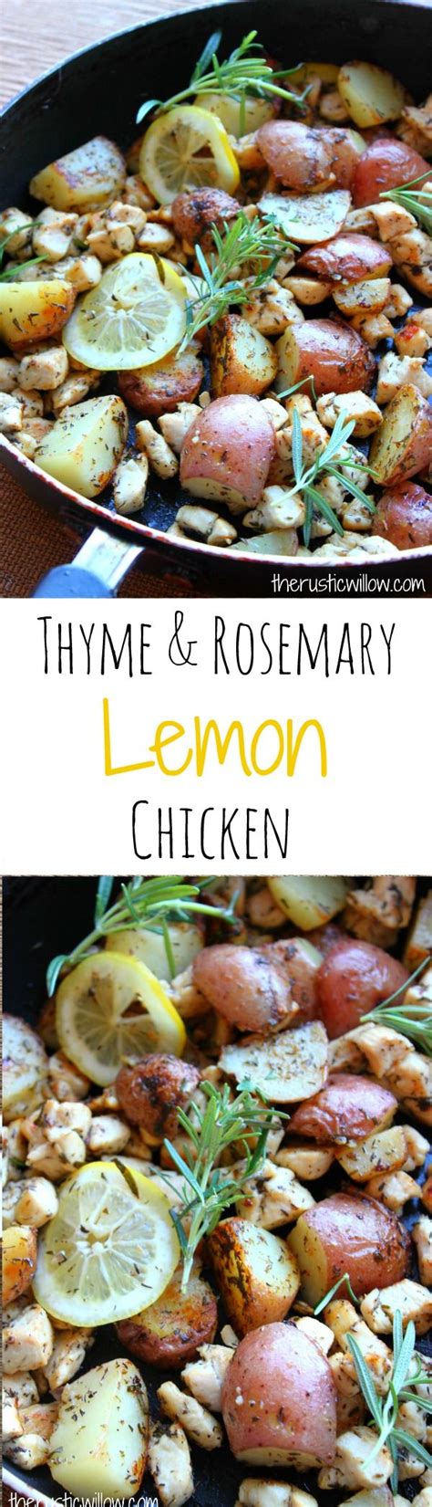 To begin making the rosemary and thyme chicken recipe, take a big bowl and mix everything together except lemon slices and chicken breast. Thyme & Rosemary Lemon Chicken | Recipe | Thyme recipes ...