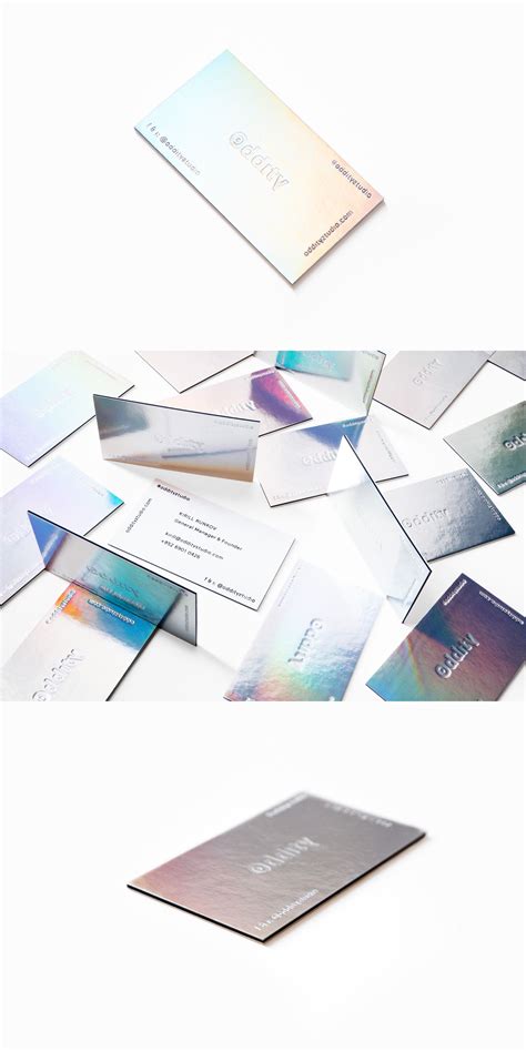 While moving your card up or down, a picture disappears, while another picture comes into visibility. Holographic business cards. Design by Oddity (con imágenes ...