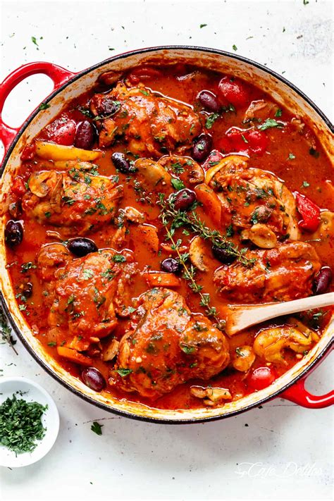 Pick from chicken cacciatore recipes featuring veggies, cheese or pasta for a hearty mix of flavors. Chicken Cacciatore - Cafe Delites