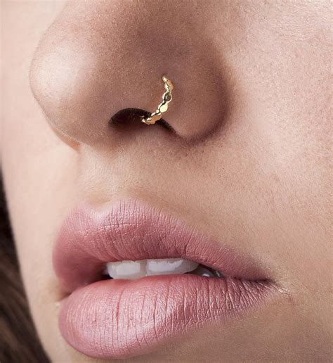 Plain Nose Ring, Gold Nose Ring, Nose Cuff, Gold Nose Cuff, Gold Nose 