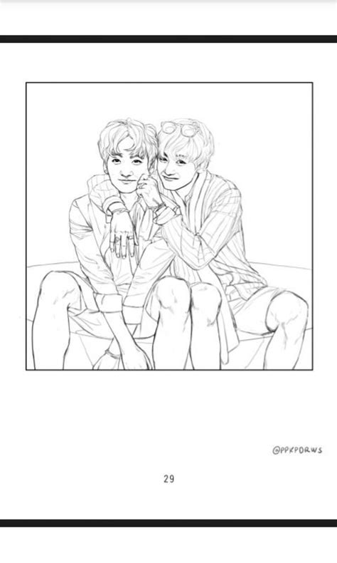 You can use the bts coloring pages quickly. Vkook fanart from BTS coloring book | ARMY's Amino