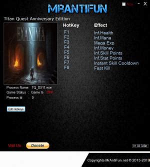 Ragnarok — трейнер для версии 1.50 (+17) invictus orcus. Titan Quest Anniversary Edition Trainer +8 v2.1.1 ...