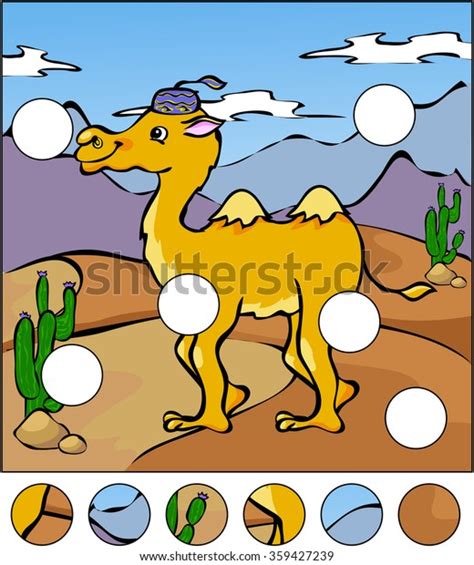 The artist has used a lot of animals and placed them in such a way that they look like a face. Camel Desert Complete Puzzle Find Missing Stock Vector ...