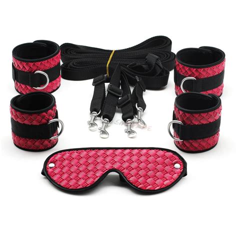 This bedroom restraint kit is a portable way to easily restrain your partner. Smspade 2017 luxury 4pieces/lot pink PU under bed bondage ...