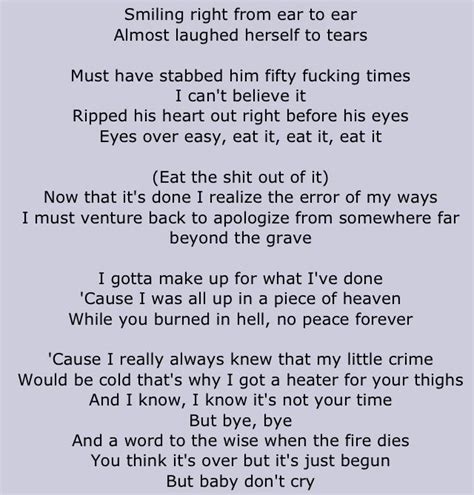 Our love had been so strong for far too long, i was weak with fear i gotta make up for what i've done 'cause i was all up in a piece of heaven while you burned in hell, no peace forever musím odčinit, co jsem učinil, protože. Avenged Sevenfold A Little Piece of Heaven | Music quotes ...