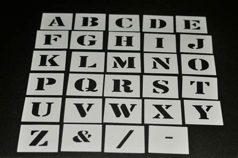 Print/save the individual characters by selecting the Alphabet Stencil Individual Letters A - Z 40mm up to 200mm ...