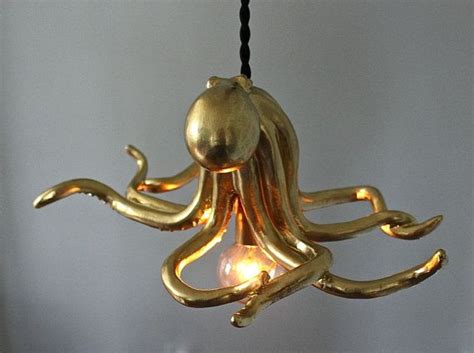 Shop wayfair for the best nautical ceiling light. Octopus Pendant Ceiling Light Brass Taxidermy Beach Sea ...
