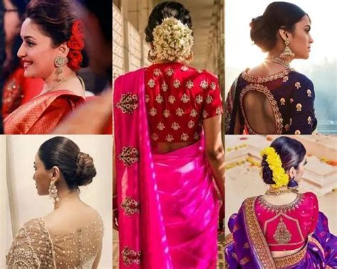 So really you don t need to go for frills and fancies when styling your hair for it. Saree hairstyles for medium hair in 2020 | Saree ...