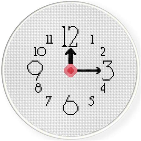 Free stitching pattern creator and generator. Clock Cross Stitch Pattern - Daily Cross Stitch