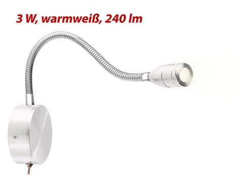 The length of the gooseneck can be adjusted comfortably and individually. Lunartec Leseleuchte Schwanenhals: LED-Bett- & Lese ...