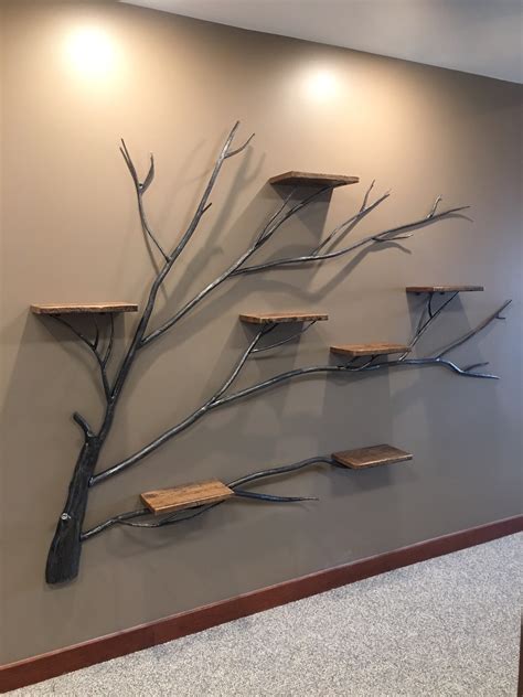How to decorate the wall with a wall tree. Tree of Life Wall Shelf - Frontier Iron Works