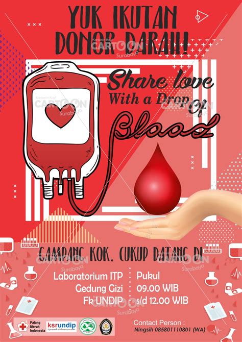 Donor darah merupakan aktivitas memberikan atau menyumbangkan darah secara sukarela. Contoh Hasil Desain Pamflet/Brosur/Postingan Instagram ...