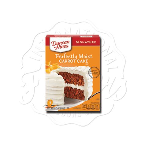 Preheat oven to 350 degrees. Duncan Hines Perfectly Moist Carrot Cake Mix 432g ...