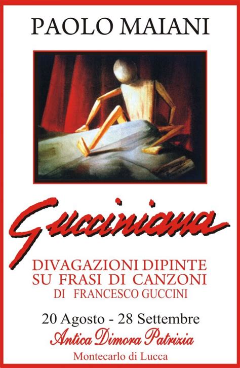 Guccini racconta francesco è una chiacchierata attraverso il tempo iniziata il secolo scorso e non ancora terminata. Paolo Maiani : 'Gucciniana', divagazioni dipinte su frasi ...