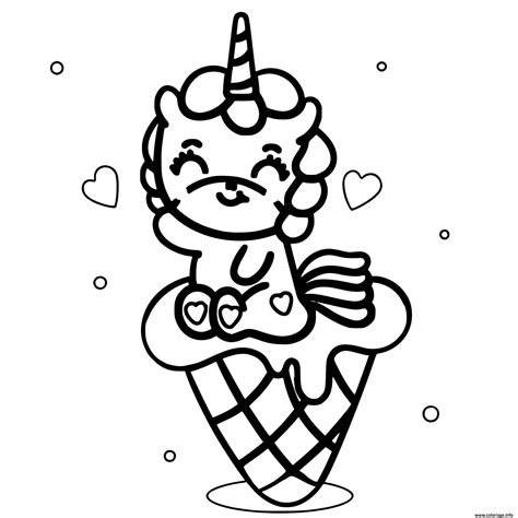 Cornet de cr?me glac?e de bande dessin illustration de. Coloriage bebe licorne mange un cornet de glace ...