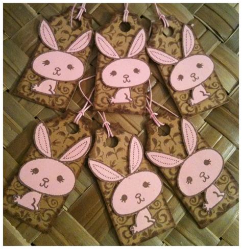 Happy easter to you, i hope you all had a lovely weekend and didn't consume too much chocolate! Kraft Easter Pink Bunny Tags Chocolate Brown by ...