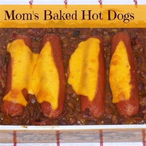 Corn dogs, beans and weiners, macaroni and. Mom's Baked Hot Dogs with Beans | Baked hot dogs, Hot dog ...