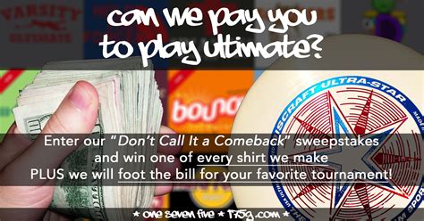 Get Paid To Play Ultimate Giveaway! | Ultimate frisbee, Contest, Ultimate