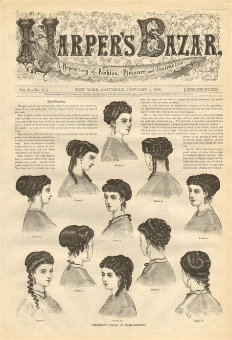 1860s hairstyles and headdresses, page. Hair styles from Harpers Bazar 1860s | Harpers bazar, Victorian hairstyles, Hair creations