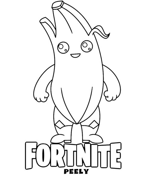 Peely is a epic outfit in fortnite: Funny Peely Skin Fortnite Coloring Page to Print and Download