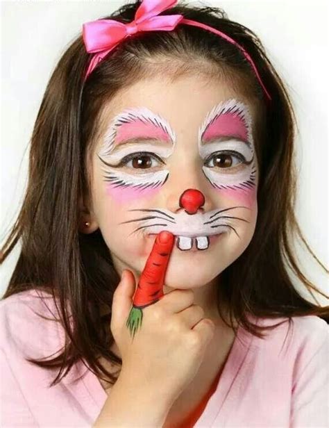 Easy and sparkely bunny face paint tutorial. Bunny rabbit face paint | Kids makeup, Face painting ...