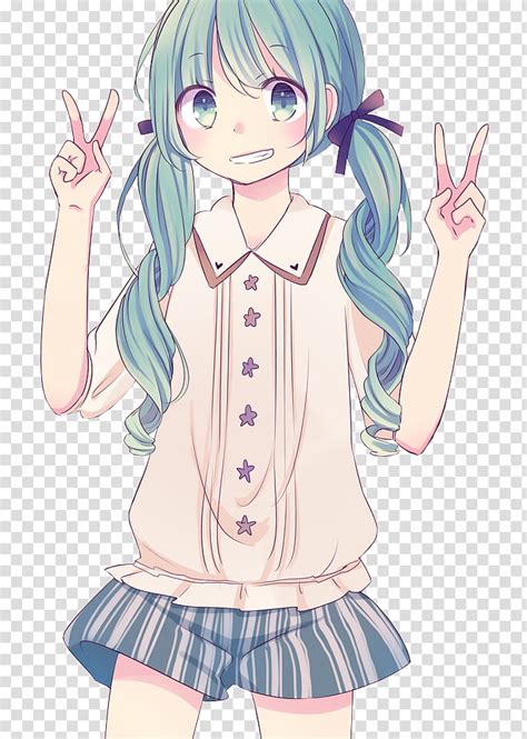 The artist's left hand, in fact only his left one because when observed in mirror it becomes his right one, while his right one. Kawaii Anime Girl Peace Sign - Anime Wallpaper HD