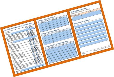 Medikationsplan vorlage zum ausfüllen und ausdrucken. Notfallausweis - gratis Vorlage - pdf zum Ausfüllen ...