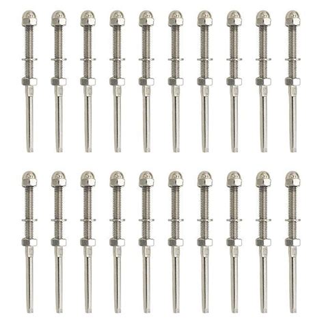Achieving proper tension is very important because tension affects the safety. (Pack of 20) Zoostliss Cable Railing Swage Threaded Stud ...