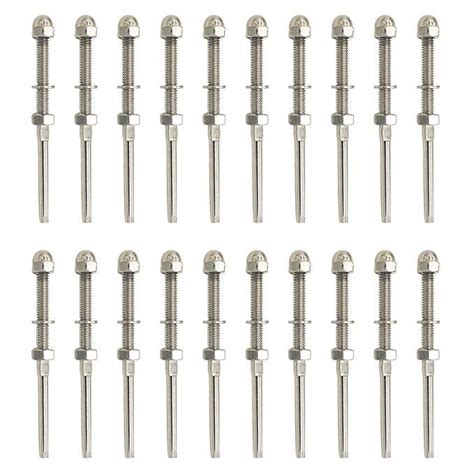 Achieving proper tension is very important because tension affects the safety. (Pack of 20) Zoostliss Cable Railing Swage Threaded Stud ...