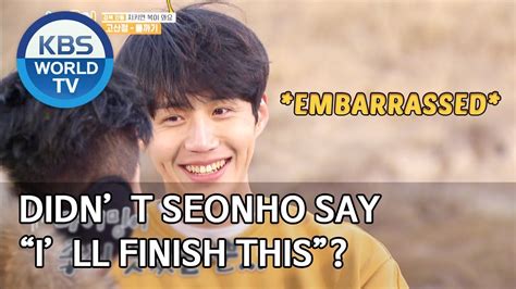 Of course there are games and contests with each other and locals to determine who gets to eat local delicacies and who has to sleep outside in a tent. Didn't Seonho say "I'll finish this"? 2 Days & 1 Night ...
