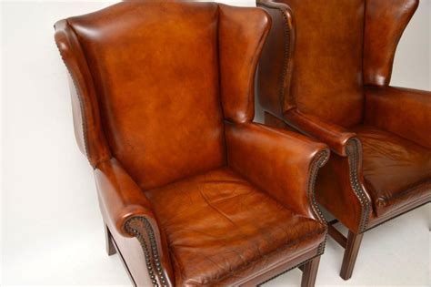 Antique armchair wingback wing arm chair victorian english c1900. Pair of Antique Swedish Leather Wingback Armchairs at 1stdibs