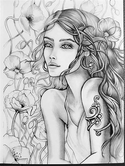 Adult coloring book | unique gift ideas ★★★ beautiful women coloring book ★★★ this beautiful and relaxing coloring book for adults contains 55 coloring pages to enjoy and celebrate the beauty of women.full of gorgeous designs of women, hairstyles, flowers, butterflies and more, ranging from simple to complex. Pin on Fantasy Coloring Pages