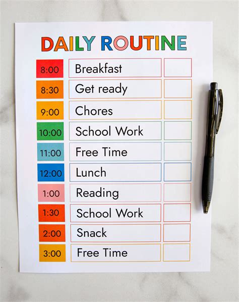 Use the Daily Schedule to Plan Your Activities